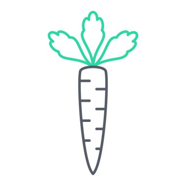 Havuç ikonu. Web için havuç vektör simgelerinin özet çizimi