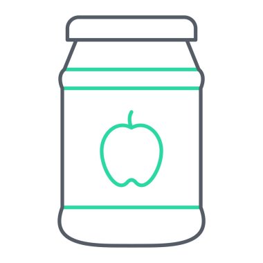 Reçel ikonlu kavanoz. Web için cam şişe vektör simgelerinin özet çizimi