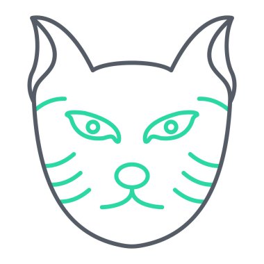 Kedi suratlı ikon. Web için sevimli kedi yavrusu vektör simgelerinin özet çizimi