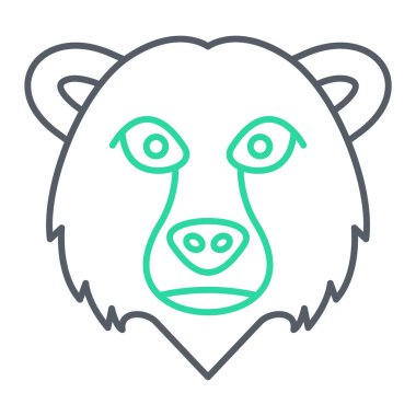 Ayı kafasının çizgi simgesi