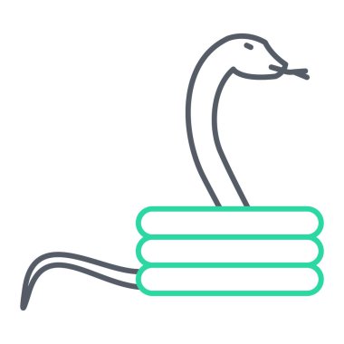 Bir yılan simgesinin vektör illüstrasyonu