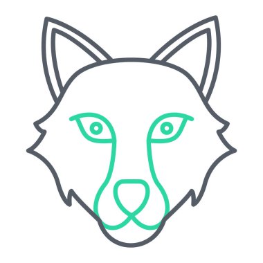 kedi başı çizgisi simgesi, vektör illüstrasyonu