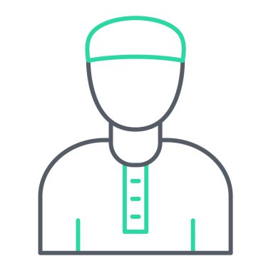 Tıbbi maske ikon vektörü takan adam. Doktor Avatar sembolü. izole edilmiş tabela çizimi