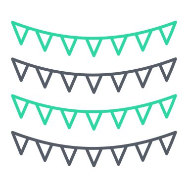 Çelenk kiraz ağacı ikonu. parti bayrakları vektör sembolü resimleme karikatürü