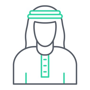 tesettür simgesi giyen kadın, vektör illüstrasyonu