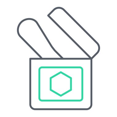 Bir kutu simgesinin vektör illüstrasyonu