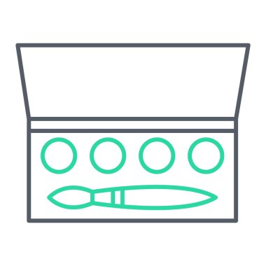 Gölge vektör çizimi ile güzellik yüz makyaj fırçası