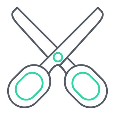 Makas simgesi. Taslak makas vektör illüstrasyonu. beyaz arkaplanda izole.