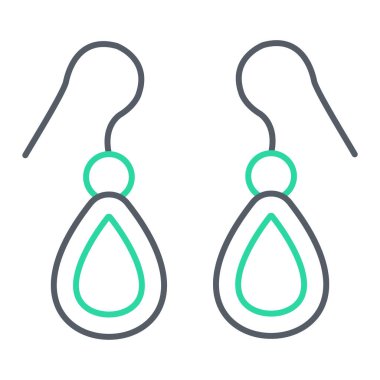 Moda biçimi izole edilmiş arkaplan küpeleri simgesi