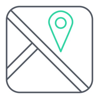 Harita işaretleyici simgesi. Web için gps konum vektör çizgisi simgelerinin özet çizimi