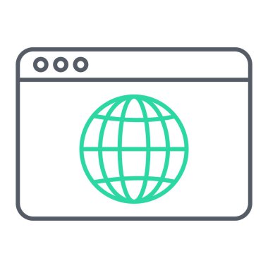 tarayıcı pencere simgesi. İnternet düğmesi. vektör illüstrasyonu