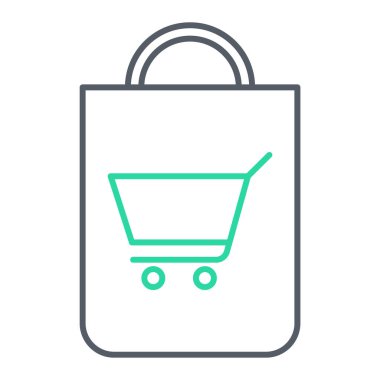 Alışveriş arabası simgesi, vektör illüstrasyonu