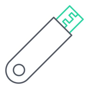 USB flash disk simgesi. Web için snowboard vektör simgelerinin özet çizimi