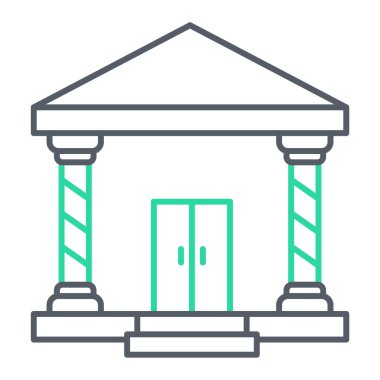 Banka binası simgesi beyaz arkaplanda izole edilmiş. din sembolü