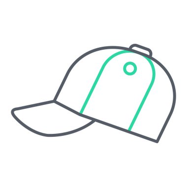 Şapka ikonu. Web için beysbol başlık vektör simgelerinin özet çizimi