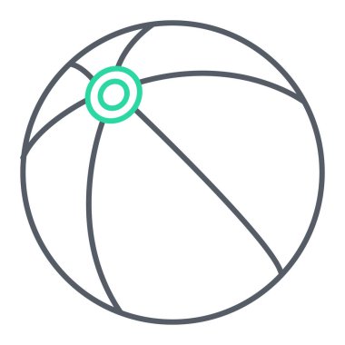 beyaz arkaplanda izole edilmiş ana hatlı top simgesi. spor sembolü