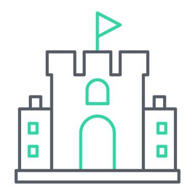 Şato kulesi ikonu. Web için vektör simgeleri oluşturma taslağı