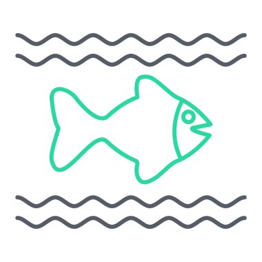 balık simgesi vektör illüstrasyonu