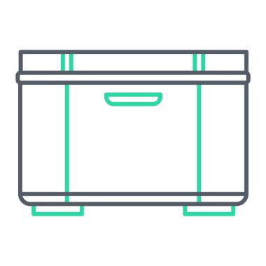 Modern b 'nin vektör çizimi boş buzdolabı simgesinden yoksundur