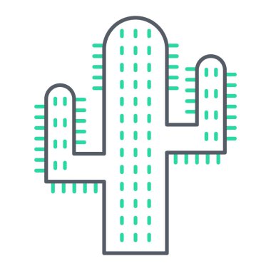 Kaktüs Simgesi Moda Tarzı İzole Arkaplan