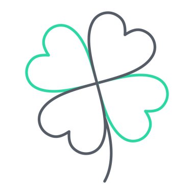 Yonca yaprağı ikonu. Aziz Patrick Günü. vektör illüstrasyonu