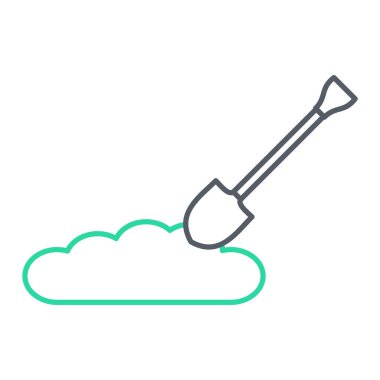 kürek simgesi vektör illüstrasyonu