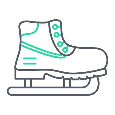 Buz hokeyi çizme ikonu vektörü. Spor ayakkabı tabelası. izole edilmiş sınır sembolü çizimi