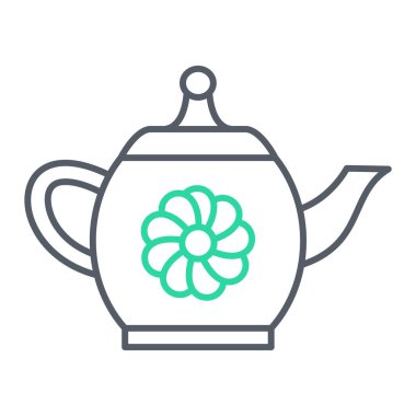 Çay demliği ikon vektör illüstrasyon tasarımlı çaydanlık