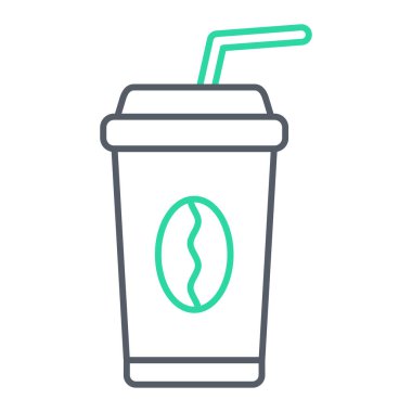 Kahve fincanı ikonu. Web için sıcak içecek vektör simgelerinin özet çizimi