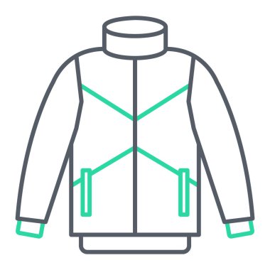 Ceket ikonu. Web için kıyafet vektör sembolünün özet çizimi