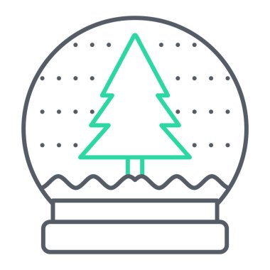 Noel topu ikonu vektör illüstrasyonu