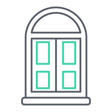 Web ve mobil uygulama tasarımınız için beyaz arkaplanda izole edilmiş pencere simgesi vektörü, kapı logosu konsepti