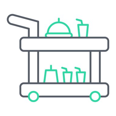 Yiyecek ve içecek ikonunun vektör illüstrasyonu