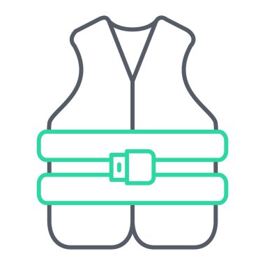 Güvenlik yeleği ikonu vektörü. Taslak spor ceket işareti. izole edilmiş sınır sembolü çizimi