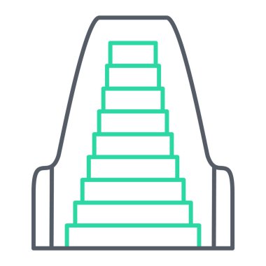 Merdiven ikonu. Dağ merdiven vektör illüstrasyonunun izometriği