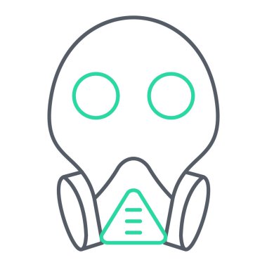 yüz maskesi simgesi. Web için gaz vektör simgelerinin özet çizimi