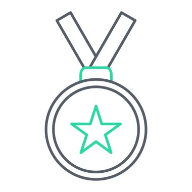 Madalya kazanan ikon izole edildi. Şampiyon başarı ödülü. Spor yarışma ekipmanları. vektör illüstrasyonu