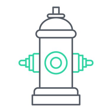 Yangın musluğu simgesi. Web için gaz söndürücü vektör çizgisi simgelerinin özet çizimi