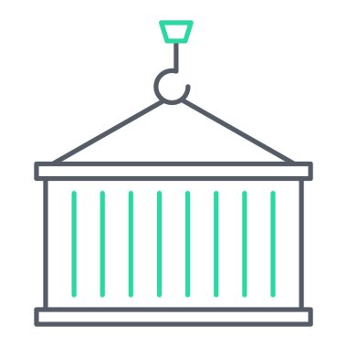 kargo konteynırı simgesi. Web için depo vektör simgelerinin özet çizimi