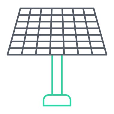 Güneş paneli simgesi. Ağ için enerji lambası vektör simgelerinin basit çizimi