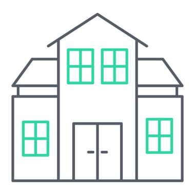 Ev binası ikonu. Web tasarımı için ev vektör simgelerinin özet çizimi