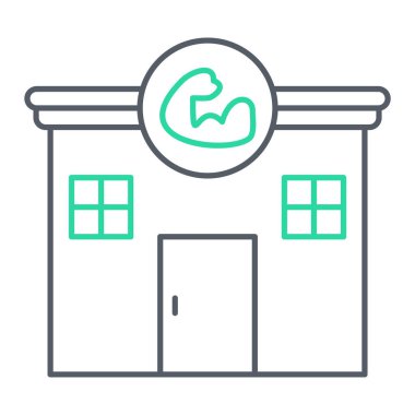 Hastane binası ikonu. Web için ev vektör simgelerinin özet çizimi