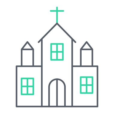 Kiliseye. Web simgesi vektör illüstrasyonu