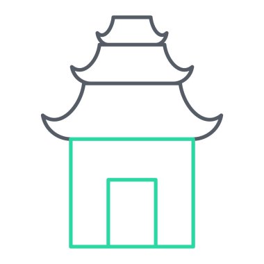 Çin tapınağı ikonunun vektör illüstrasyonu