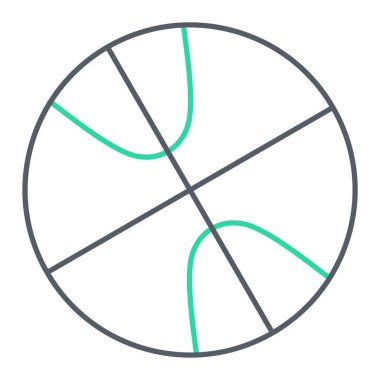 Basketbol topu ikonu. siyah ve beyaz resimleme.