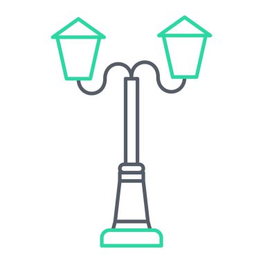 Sokak lambası ikonu. Web için fener vektör simgelerinin özet çizimi