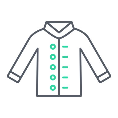 Ağ ve mobil uygulama tasarımınız için beyaz arkaplanda izole edilmiş ceket simgesi vektörü, sweatshirt logo konsepti