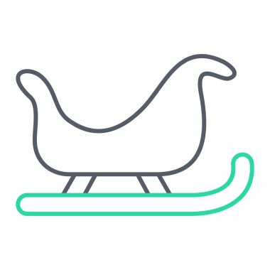 Noel kızağı ikonu. Web için noel baba vektör simgelerinin özet çizimi