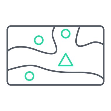 Harita simgesi. Web için dağ vektör simgelerinin özet çizimi