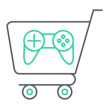 Alışveriş arabası ikon vektörü. İnce çizgi işareti. izole edilmiş sınır sembolü çizimi